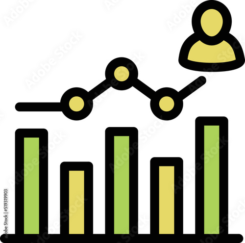 Career graph chart icon outline vector. Hr job. Online digital