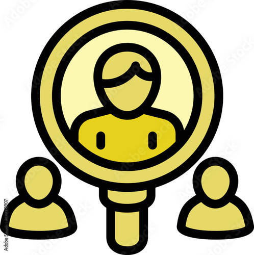 Search magnifier icon outline vector. Online candidate. Career offer