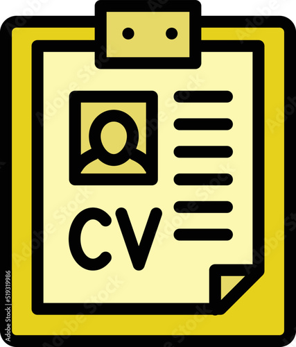 Cv board icon outline vector. Recruit job. Hr employee