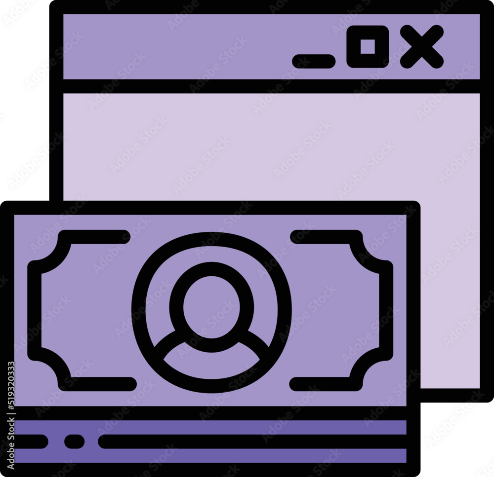 Cash app icon outline vector. Online bank. Digital account Cash app icon outline vector. Online bank. Digital account