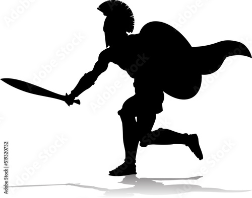 Spartan Silhouette Gladiator Trojan Greek Warrior