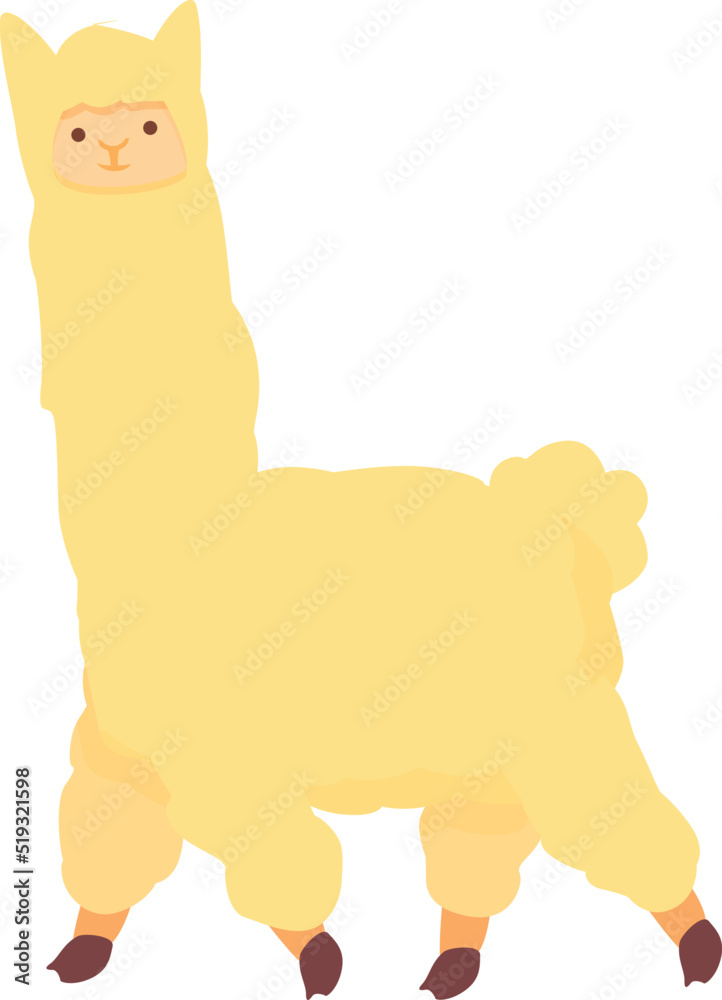 Fototapeta premium Yellow lama icon cartoon vector. Cute animal. Baby sleep