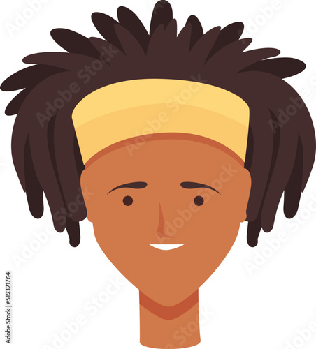 Student african hair icon cartoon vector. Rasta man. Curly style