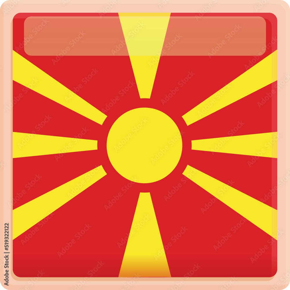 Macedonia square icon cartoon vector. Country map. Eu freedom Macedonia square icon cartoon vector. Country map. Eu freedom
