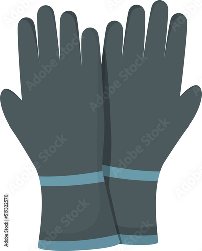 Black gloves icon cartoon vector. Safety protection. Sport glove