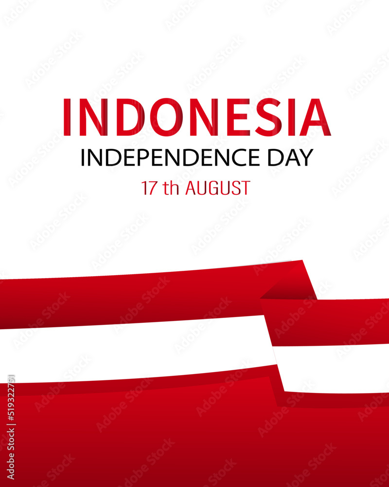 Indonesian independence day vertical poster template. Vector illustration Indonesian independence day vertical poster template. Vector illustration