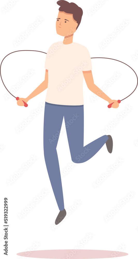 Fast jump icon cartoon vector. Jump rope. Workout man Fast jump icon cartoon vector. Jump rope. Workout man