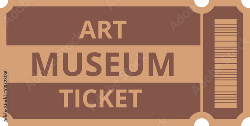 Festival ticket icon cartoon vector. Museum pass. Retro entry