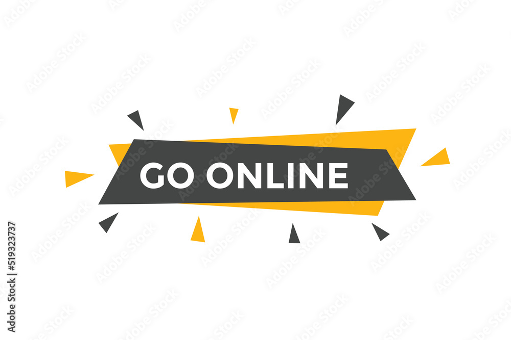 Go online text symbol. Go online text web template Vector Illustration.
Go online text symbol. Go online text web template Vector Illustration.