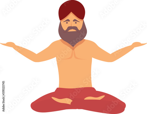 Male yogi icon cartoon vector. Indian man. Calm people
