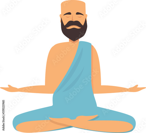 Monk icon cartoon vector. Indian man. Saint guy