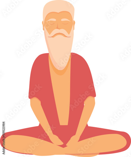 Guru relaxation icon cartoon vector. Indian yoga. Calm pose