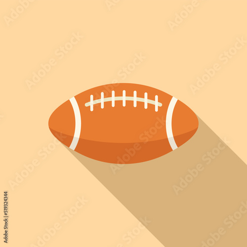 American football ball icon flat vector. Sport school