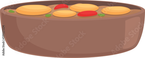Cooked bean icon cartoon vector. Dish food. Rice pastel