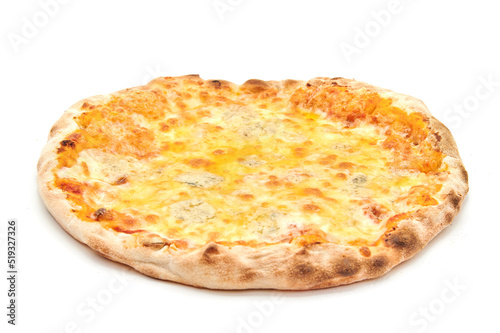 pizza with cheese and various ingredients