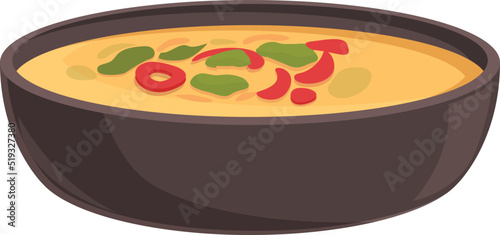 Vegetable soup icon cartoon vector. Dish food. Meat cooked