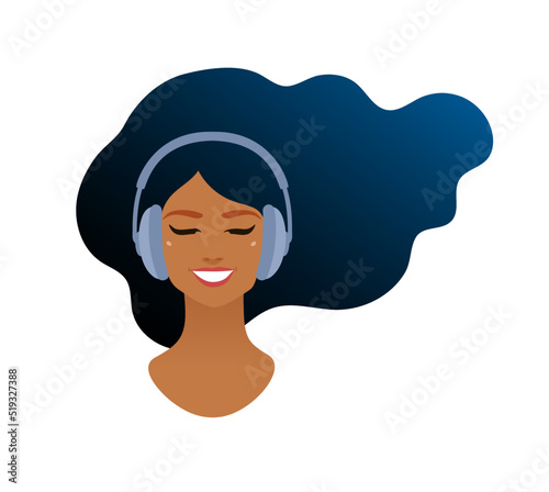 Smiling woman with headphones