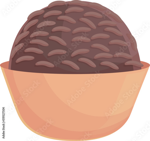 Ice cream ball icon cartoon vector. Brazilian dish. Rice plate