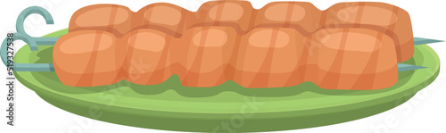 Brazilian bbq icon cartoon vector. Food dish. Baked rice