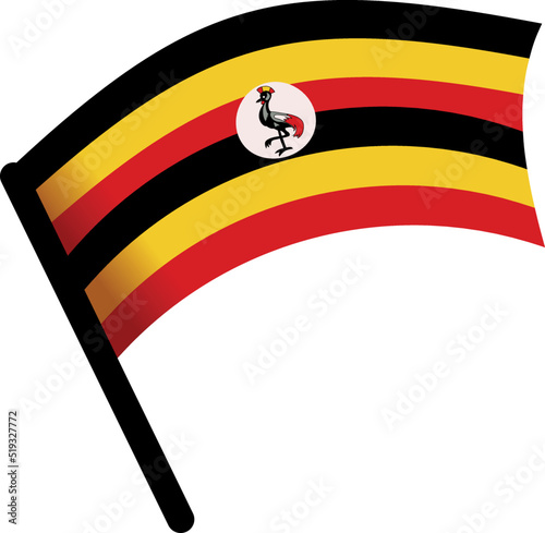 National uganda flag icon cartoon vector. African liberation. Republic country