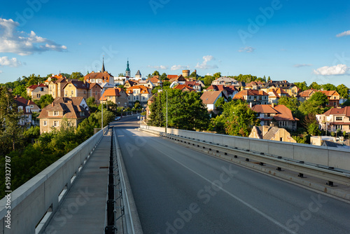 Slika na platnu Bridge over the river Luznice and the city of Tabor in the background