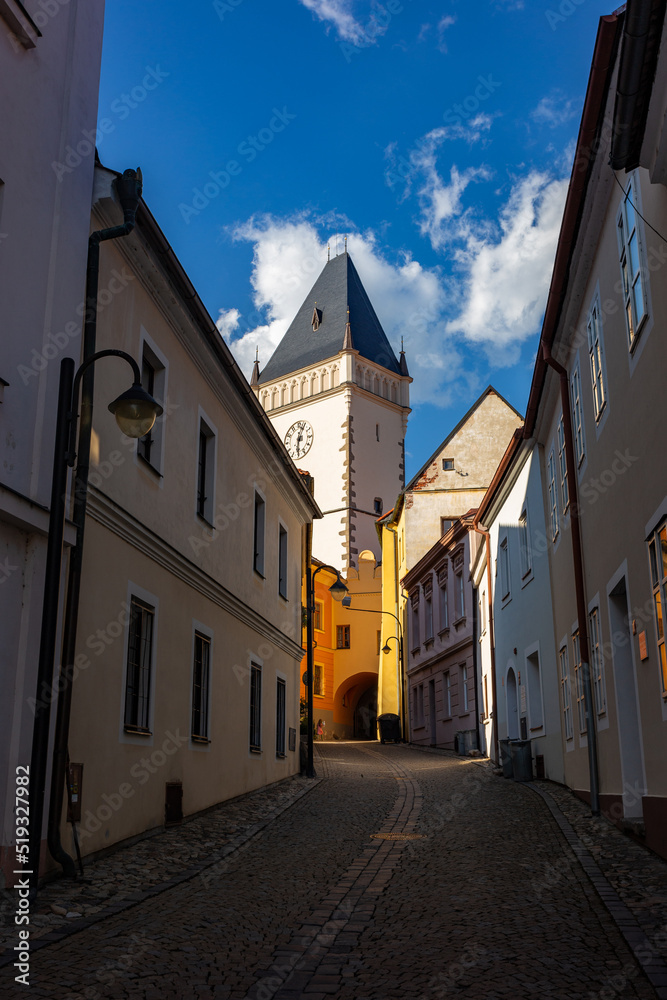 Fototapeta premium Street in the city of Tabor. South Bohemia