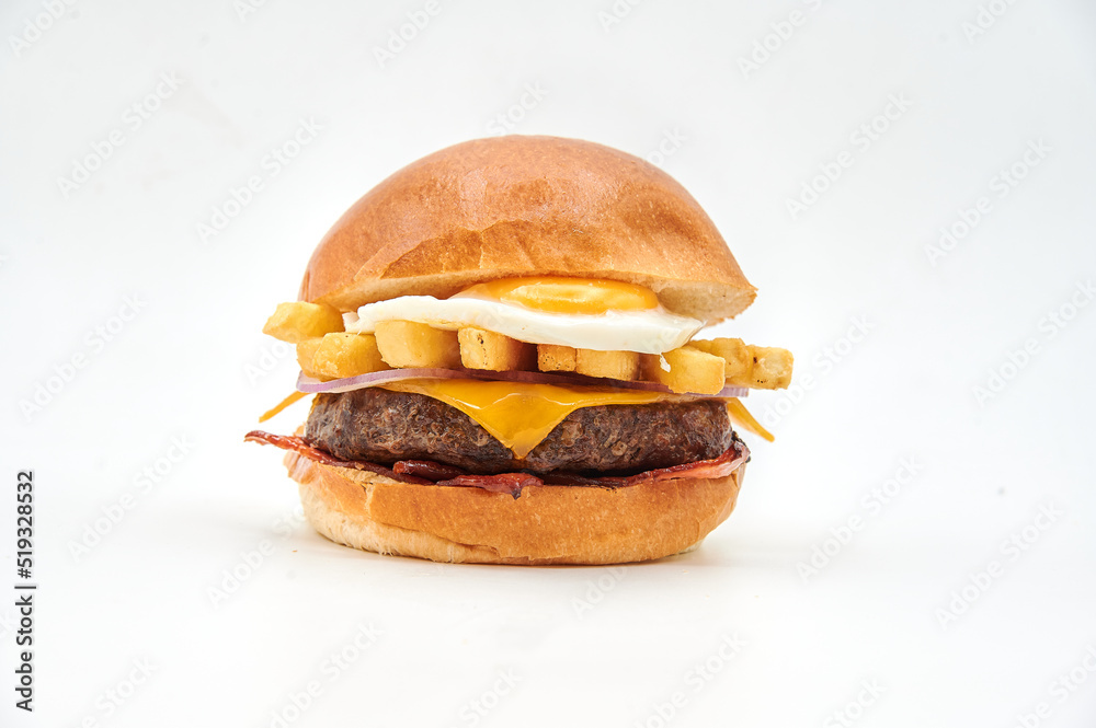 hamburger on a white background