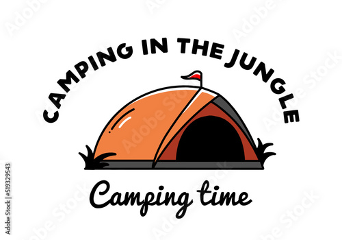 Dome tent camping illustration badge design © Adipra