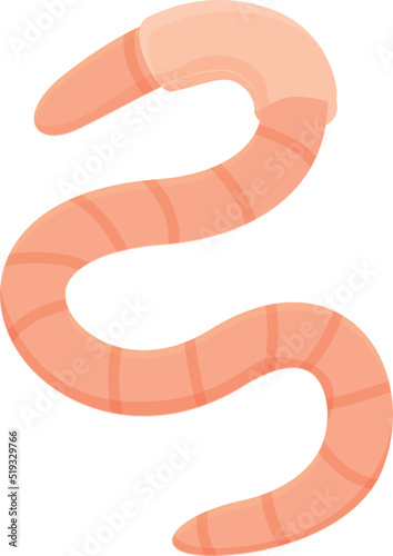 Red worm icon cartoon vector. Dirt farm. Fun ground