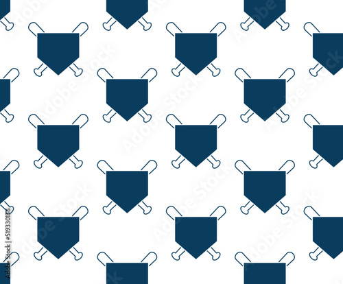 Baseball Home Plate Seamless Pattern Background Vector Icon. Vector Template Design. Silhouette. Playing. Home base. Sport. Baseball Diamond