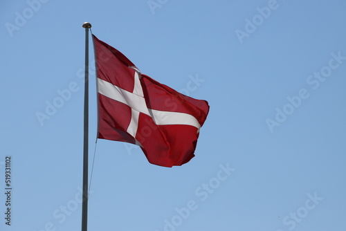 Flag of Denmark in the street