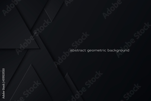 Abstract vector background with black triangles, composition with triangular shapes and shadows. Modern cover design.