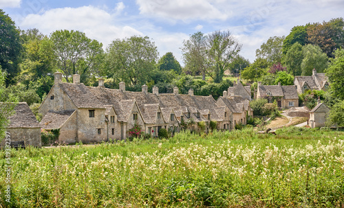 Arlington Row, Bibury, Cotswolds in summer