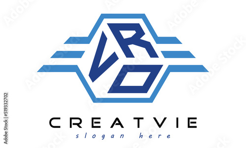VRO three letter geometrical wings logo design vector template. wordmark logo | emblem logo | monogram logo | initial letter logo | typography logo | business logo | minimalist logo | photo