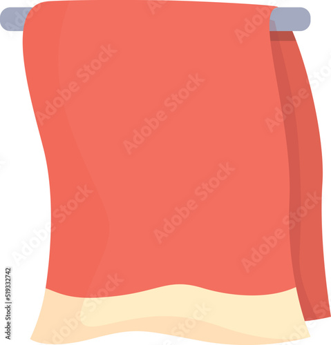 Red towel icon cartoon vector. Fabric folded. Clean spa