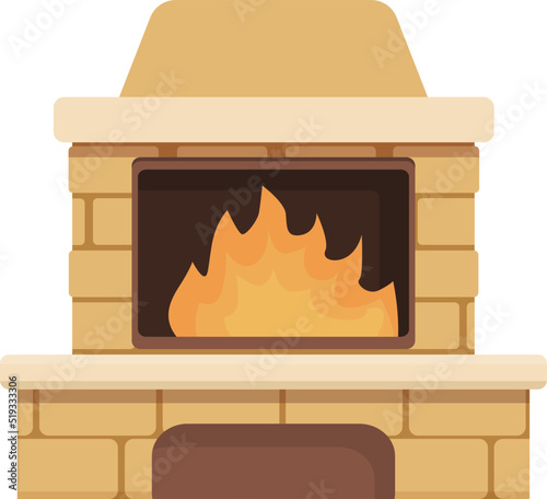 Fireplace icon cartoon vector. Burning fire. Stove wood