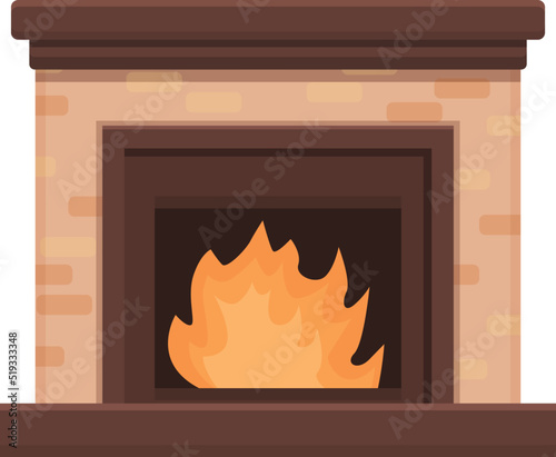 Cafe furnace icon cartoon vector. Fire stove. Fireplace pizza