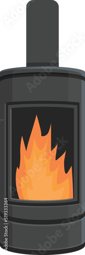 Garage furnace icon cartoon vector. Fire restaurant. Pizza cafe