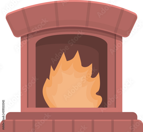 Cooking furnace icon cartoon vector. Burning fire. Pizzeria bakery