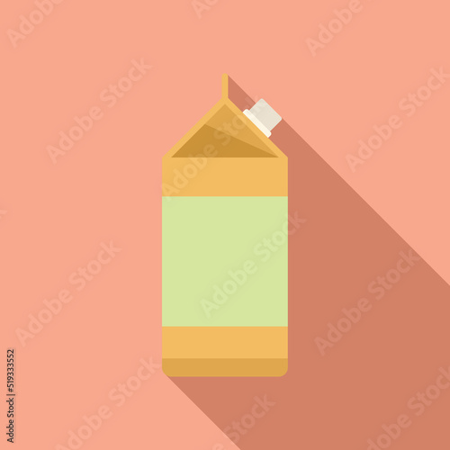 Milk package icon flat vector. Food bag