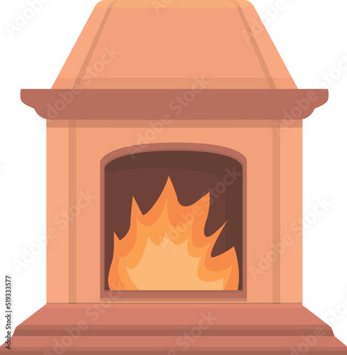 Bake furnace icon cartoon vector. Fire stove. Pizza cafe