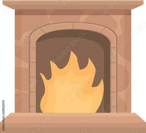 Room furnace icon cartoon vector. Burning restaurant. Pizza cafe