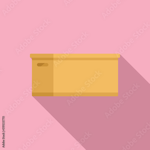 Carton box icon flat vector. Eco bag