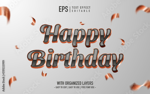 happy birthday text effect