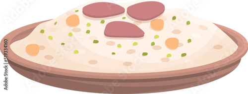 Rice food icon cartoon vector. Portugal food. Lisbon dish