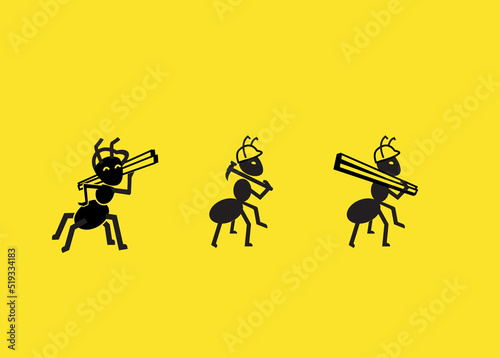 ant construction logo illustration