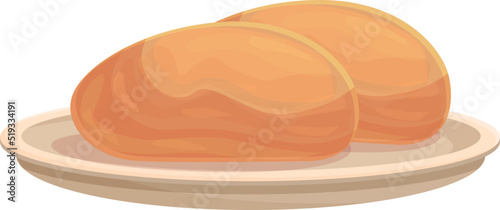 Meat food icon cartoon vector. Lisbon cuisine. People dish