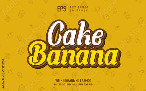 banana cake text effect