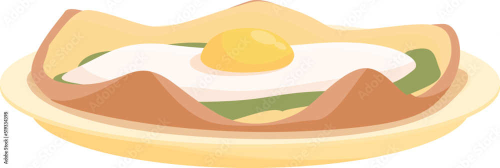 Portugese fried egg icon cartoon vector. Tart food. Portugal dish Portugese fried egg icon cartoon vector. Tart food. Portugal dish