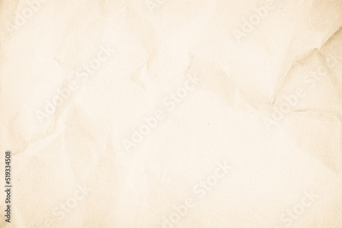 Brown recycled kraft paper crumpled vintage texture background for letter. Abstract parchment old retro page grunge blank. 